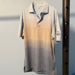 Peter Millar Blue and Tan Polo Shirt